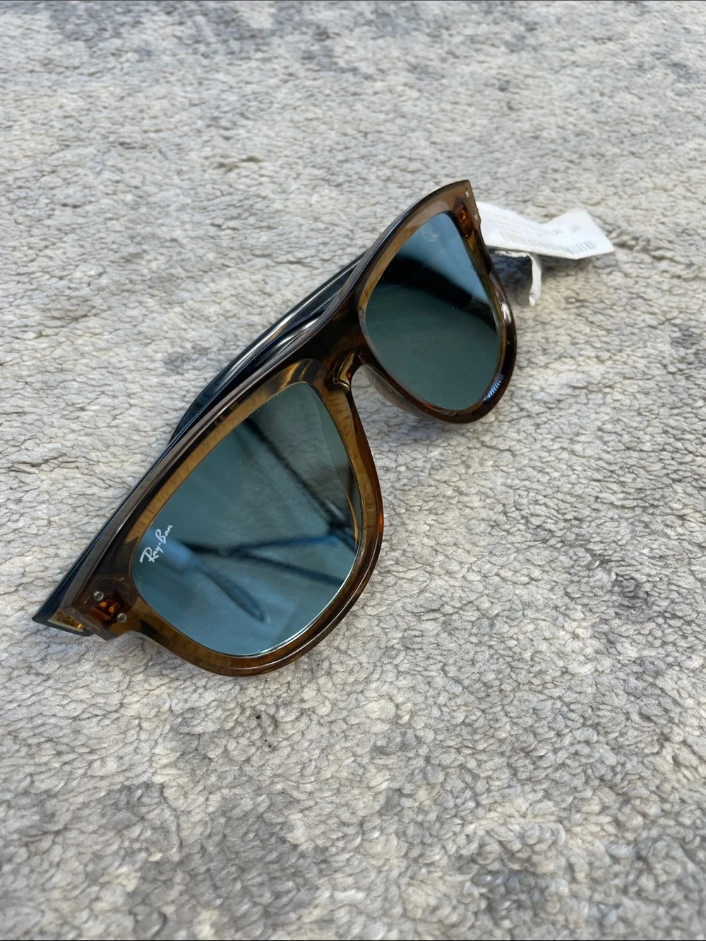 New Ray Ban Boyfriend Reverse Sunglasses Polished Transparent Camel Brown